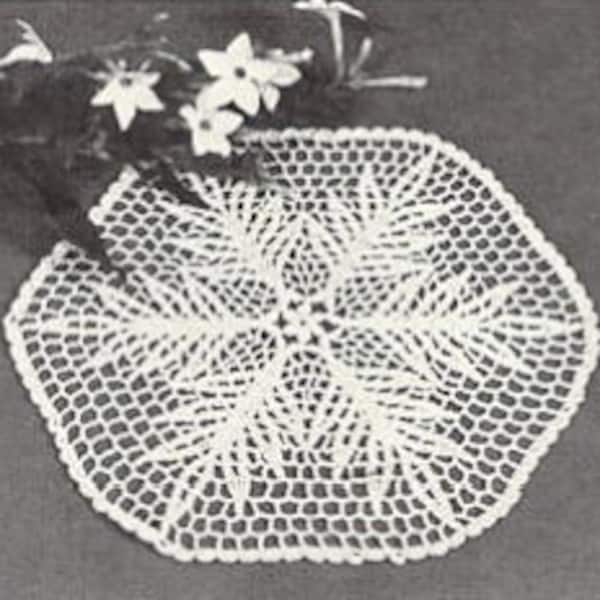 Snowflake Crochet Doily Pattern Vintage Heirloom Pattern, Instant Digital Download Printable pdf, Round with Star