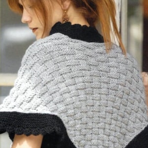 1980s does 1800s Mary Jane Knit Pattern pdf, Cross Body Sontag Sweater, Instant Digital Download, Vintage Little Women!