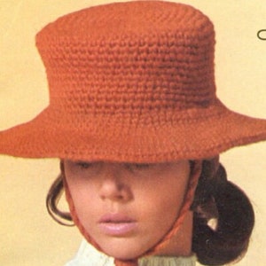 El Gaucho Adorable Floppy Brim Crochet Hat Pattern Vintage Womens PDF Instant Digital Download Sun Hat Summer Spring