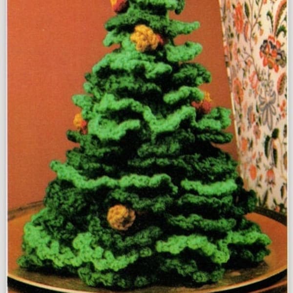 Sustainable Christmas Tree Crochet Pattern Holiday Pattern PDF Instant Digital Download Xmas Craft Retro Decorations Reusable Tree