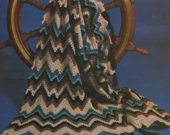 Bargello Afghan Crochet Pattern pdf Instant Digital Download,  41x54, Rad 70s Aesthetic!