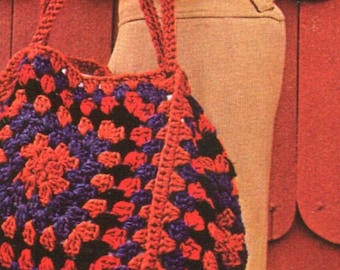 Easy 70s Granny Square Purse Pattern, Simple Crochet For Beginners, Instant Digital Download pdf