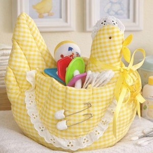 1/2 Yard Fabric Chicken Catch-All Caddy Sewing Pattern Organize, Baby Nursery Storage, Instant Digital Download PDF for Immediate Use!