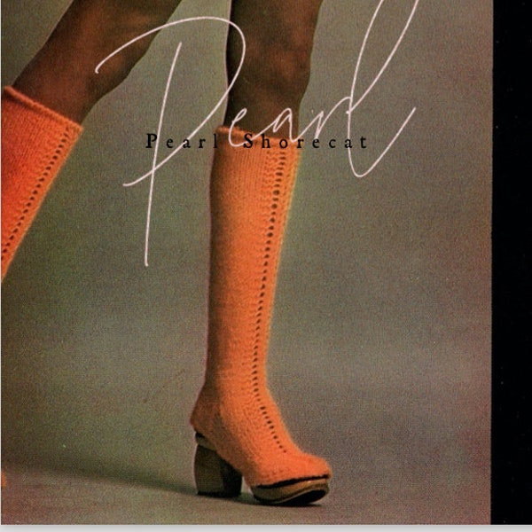 Funky Knee High Boot Socks Knitting Pattern, Instant Digital Download pdf, Festival Outfit, Retro 4 Ply Yarn Hippy Vibe