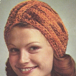 70s Turban Crochet Pattern pdf, Step-by-Step Vintage Women&#39;s Hat, Instant Digital Download for Immediate Use!