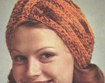 1970s Turban Crochet Pattern PDF, Step-by-Step Vintage Women's Hat, Instant Digital Download for Immediate Use