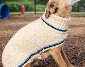 So Easy! Dog Sweater Knitting Pattern Small and Medium Turtleneck, Instant Digital Download pdf, Beginner Hand Knits
