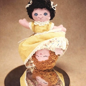 1970s Topsy Turvy Doll Pattern Sewing pdf Instant Digital Download, Fun Vintage Vibes 11 1/2" Inches
