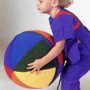 Rainbow Ball Crochet Pattern, Beach Ball, and All!  Easy Beginner Craft to Digital Download pdf, 42&quot; Summer Pool Decor for Boys and Girls!