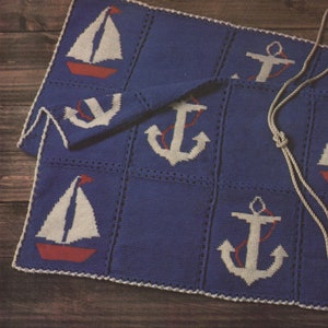 Beachy Vibes Sailboat Blanket Crochet Pattern,  Instant Digital Download pdf, Afghan Stitch Chart (no cross-stitch)