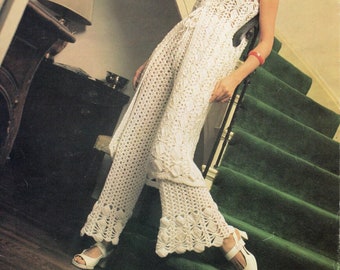 70s Boho Outfit; Long Tunic and Bell Bottoms Crochet Patterns: Retro Fashion for Modern Makers
