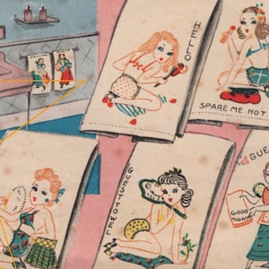 8 Vintage Pin Up Girls Embroidery Transfer Patterns pdf Applique, Instant Digital Download eBook
