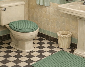 Simple Bathroom Rug & Toilet Seat Cover Crochet Patterns PDF,  2x3, Instant Digital Download for Immediate Use