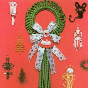 11  Mini Macrame Patterns Mouse Owl Trees, Instant Digital Download PDF for Immediate Use, 70s Retro Vibes