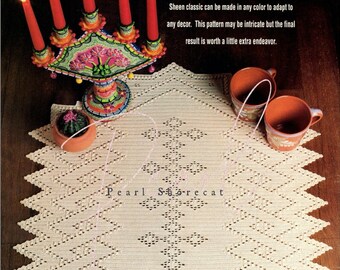 Southwestern Crochet Table Runner Pattern Fiesta Centerpiece, Instant Download pdf, 127x30