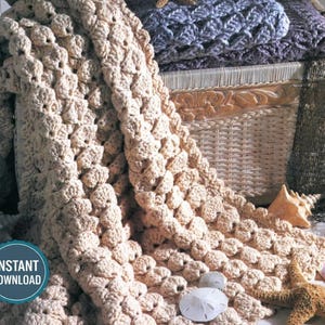 Beginner-Friendly Blanket Crochet Pattern PDF, Shell Stitch, Digital Download PDF for Immediate Use