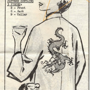 Vintage Dragon Butterfly Rose Embroidery Design Transfer Patterns, Mandarin Dress Robe Included, Instant Digital Download pdf