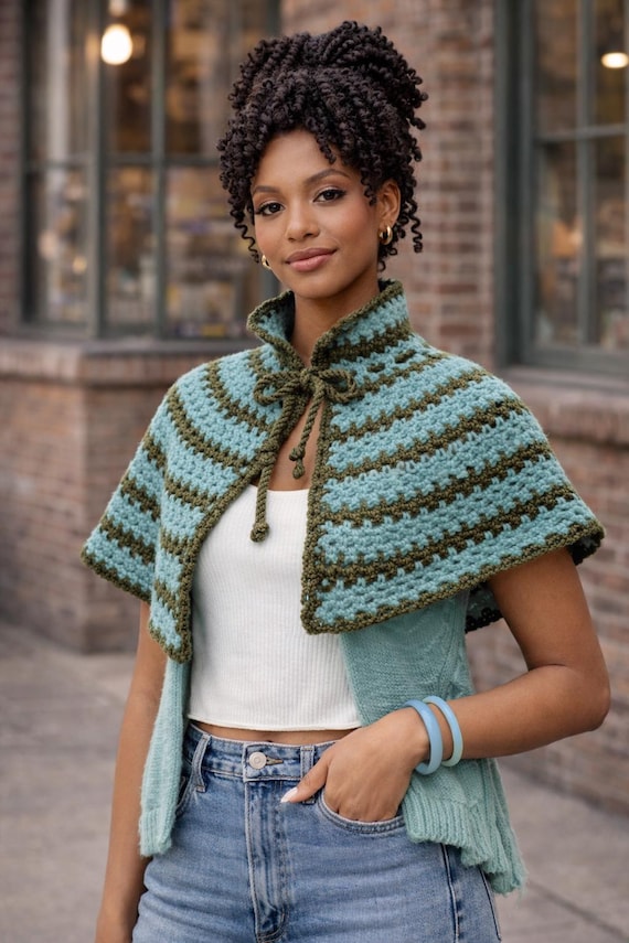 Crochet Capelet Pattern | Chain Loop Capelet | Vintage Inspired Shoulder Wrap | Easy Crochet PDF Pattern