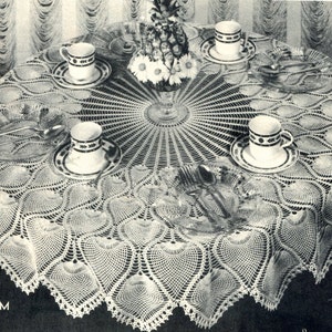 2 Pineapple Crochet Tablecloth Patterns - Small & Large Sizes 41&quot; And 71&quot; Diameter,  Instant Digital Download pdf