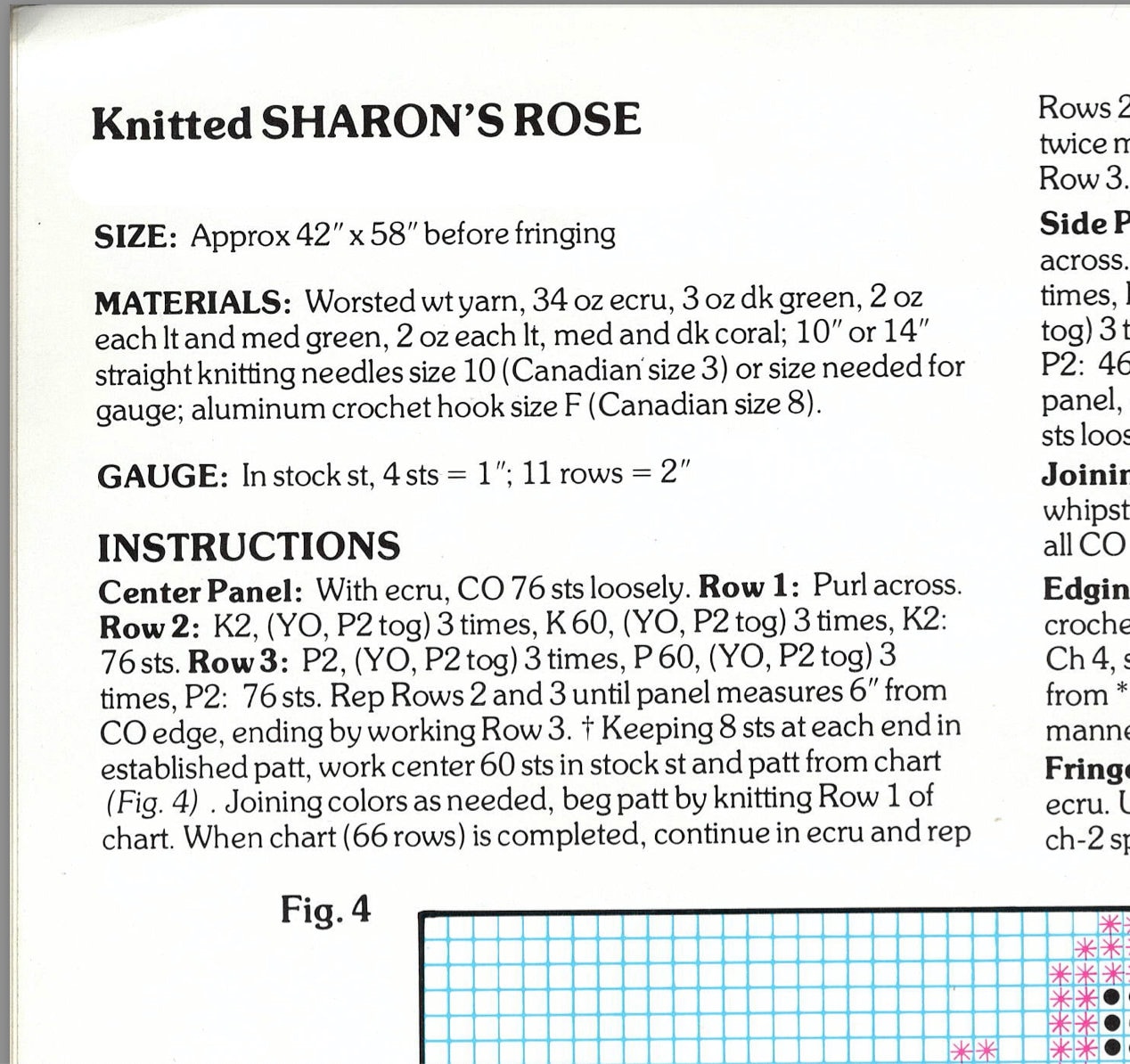 80 Rose Pattern Step Back in Time With This 80s Rose Blanket Knitting Pattern Pdf ...
