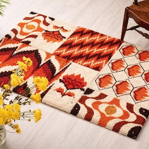 Bargello Sampler Latch Hook Rug Pattern pdf, 70s Retro Decor Instant Digital Download, Funky Vibes!