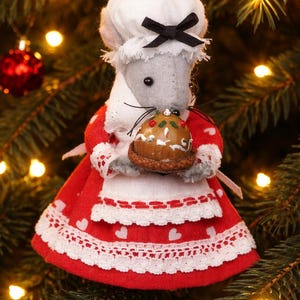 Pudding Mouse Sewing Pattern for Vintage Christmas Tree Ornaments PDF, Instant Digital Download,  DIY Easy Small Felt Mice