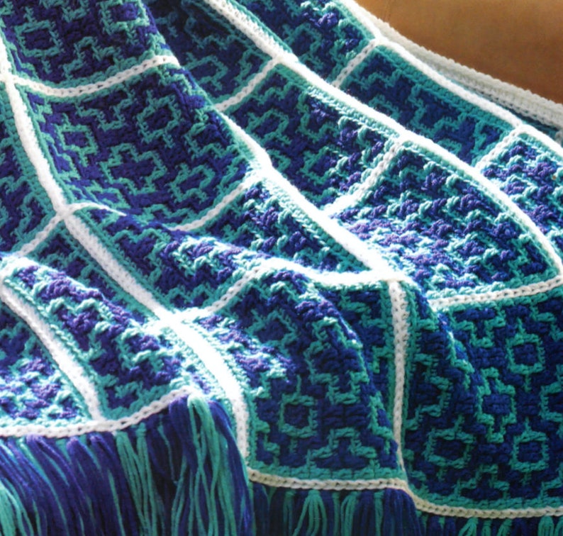 Beginner Moroccan Crochet Blanket Pattern So Easy Instant Etsy