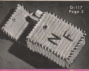 MCM Cigarette Case Crochet Pattern 40s, Instant Digital Download pdf eBook, Tobacciana Retro Gift