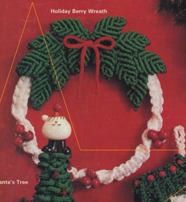 3 Macrame Wall Hanging Holiday Decor Patterns Santas Tree Etsy