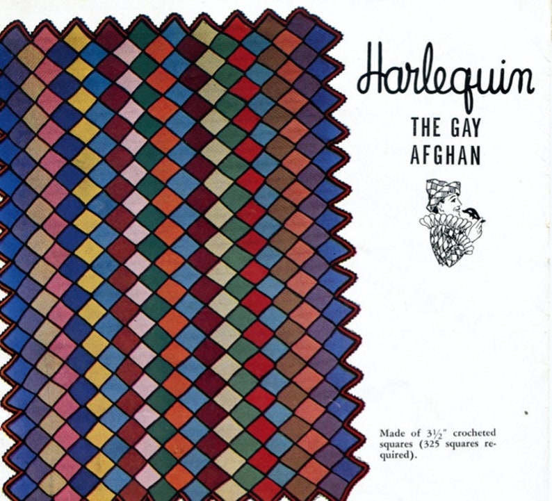 Modèle de couverture carré au crochet grand-mère des années 40 pdf Téléchargement numérique instantané, Afghan vintage Rad image 1