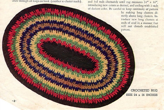 So Easy Rag Rug Pattern 1942 Crochet Rug Pattern
