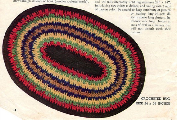 So Easy  Rag Rug Pattern 1942 Crochet Rug Pattern