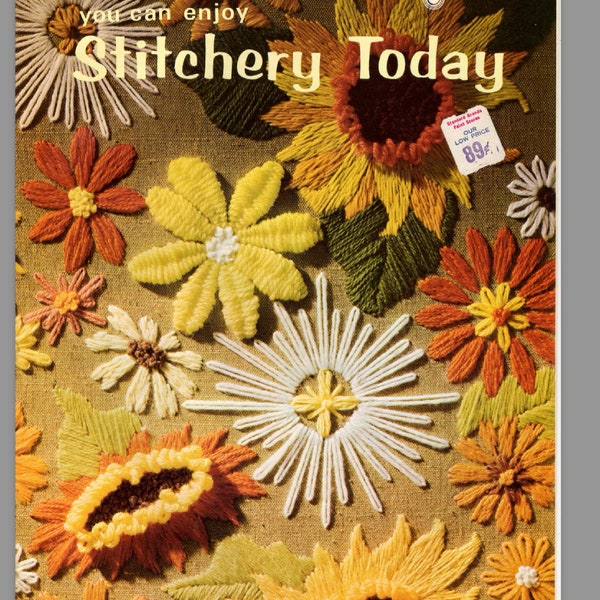 70s Stitchery Today Patterns pdf Book from the 70s - Unique DIY Embroidery Crewel Patterns Leaflet