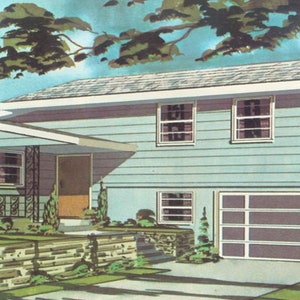 55 MCM Vintage House Plans eBook, Instant Digital Download pdf, Mid Century Modern Ranch Style Homes, Split Level, Contemporary Custom Built image 8