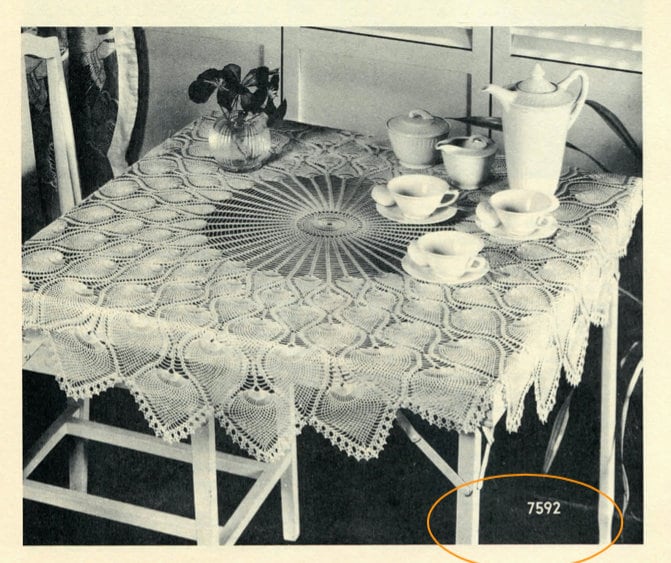 パイナップルかぎ針編みテーブルクロス ラウンドパターン 41インチと72