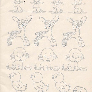 40+ Vintage Embroidery Crewel Patterns, Instant Digital Download pdf, Cottagecore and Iconic Retro Animals Designed from 1940s - 1970s