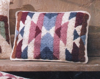 5 Nifty Southwestern Crochet Pillow Patterns pdf - All Crocheted with Granny Squares, So Retro!