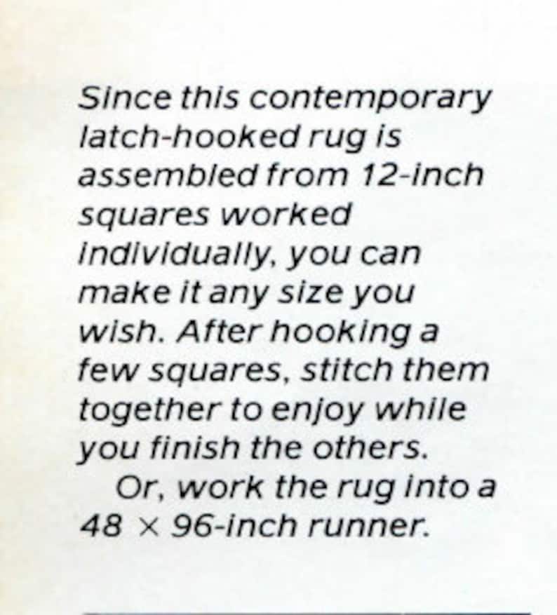 Vintage Large Latch Hook Rug Pattern PDF, Instant Digital Download 1970s does 1950s Retro image 3