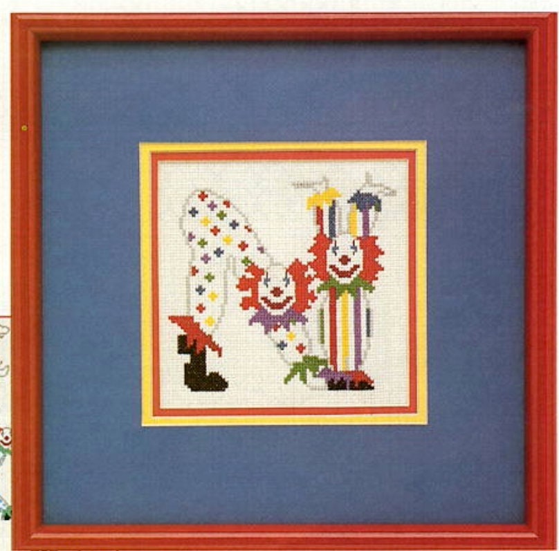 Alphabet Cross-stitch Pattern, Fun Clown in Abcs Retro Font 1970s ...