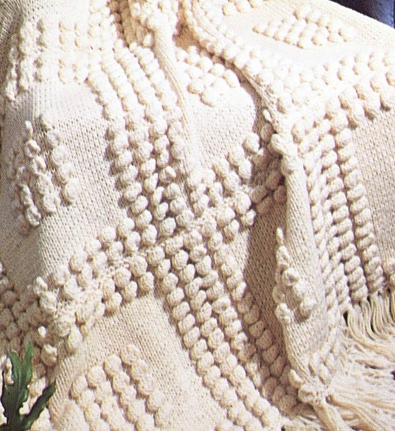 Popcorn knit blanket hot sale