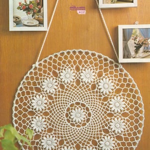 2 Mandala Crochet Patterns pdf Flowers of Life Wall Hanging, Instant Digital Download pdf eBook, So Retro!