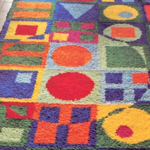 Vintage Large Latch Hook Rug Pattern PDF, Instant Digital Download 1970s does 1950s Retro image 7