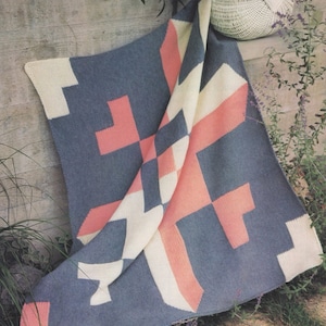 70s Southwestern Knitted Blanket Pattern pdf Instant Digital Download, A Touch of Nostalgia and Rustic Core
