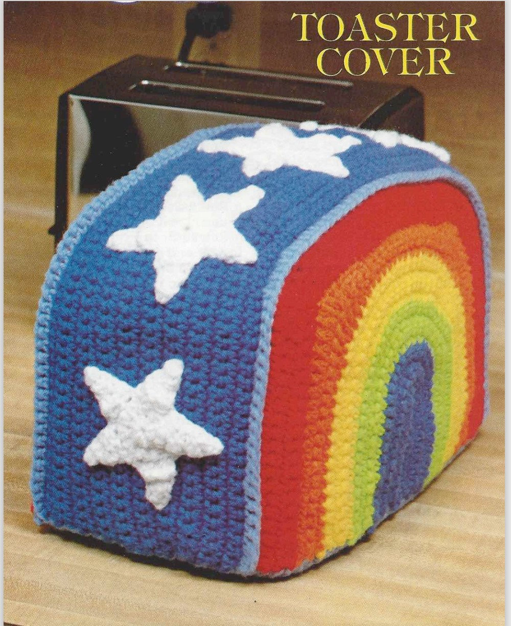 8 Rainbow Appliance Covers Crochet Patterns pdf Instant Digital Download, Toaster and Blender Covers Oven Mitt, Retro Pride Kitchen Vibes