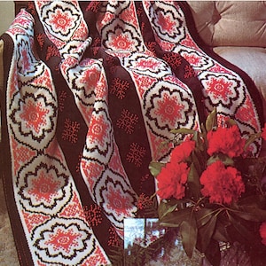 Moroccan Crochet and Cross Stitch Blanket Pattern, Instant Digital Download pdf For Immediate Use, Spanish/Morish Style