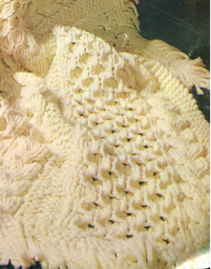 Fishermans Chunky Knit Blanket Pattern Winter Warm Fair Isle Etsy