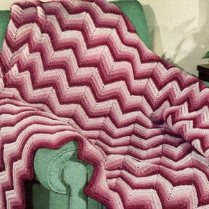 Chevron Perfection Easy Crochet Blanket Pattern, Ripple Afghan, Instant Digital Download pdf, Beginner 52x75 Gorgeous MCM Vibes image 8