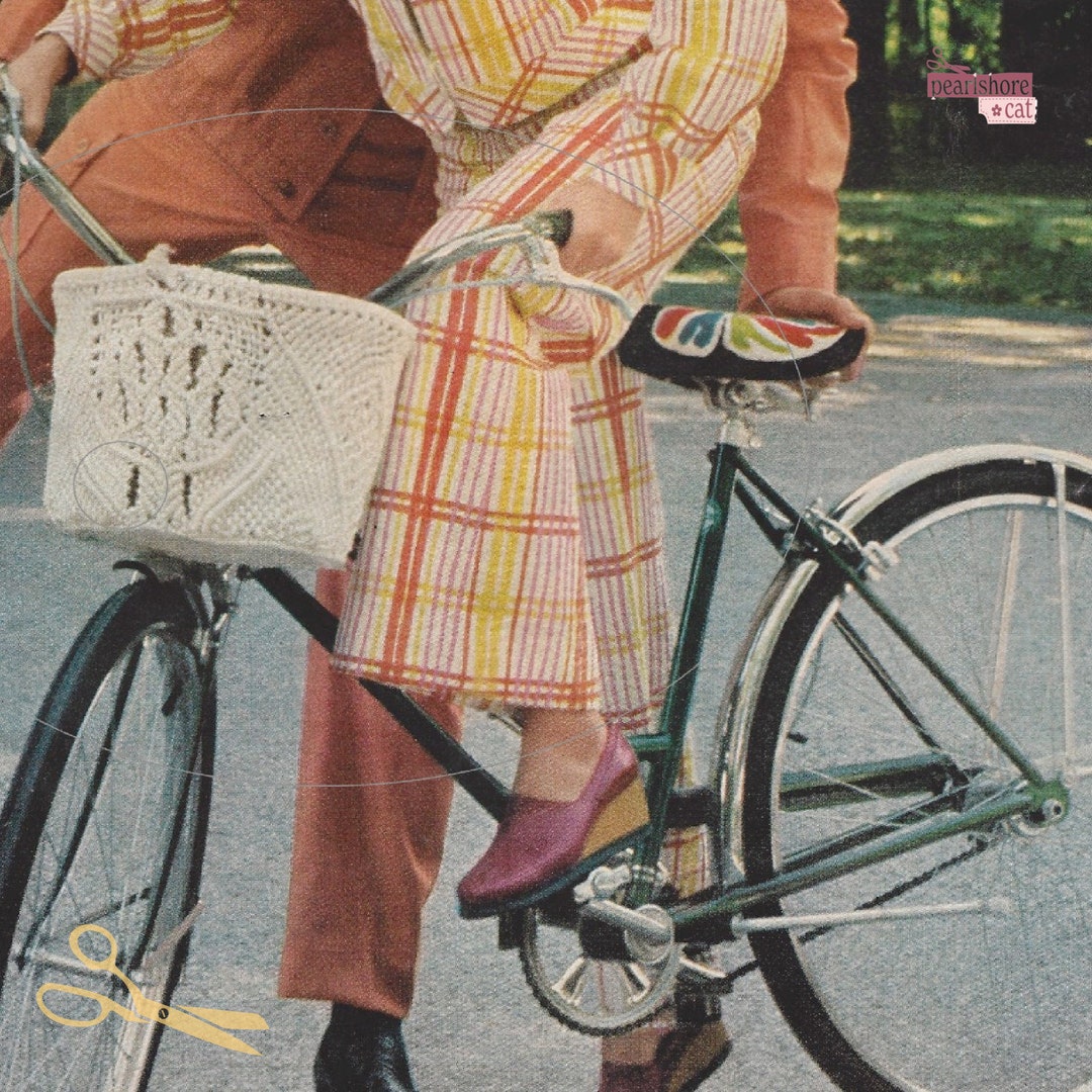 Rad Bike Basket Macrame Pattern Pdf Vintage 1970s Instant Digital