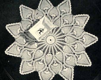 Pineapple Crochet Doily Pattern, Vintage 1940's