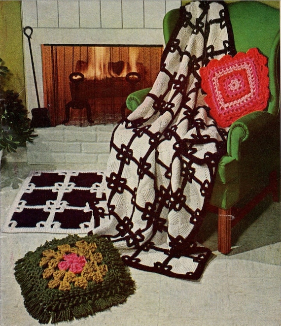Breeze Blocks ビンテージ ブランケットとラグのかぎ針編みパターン